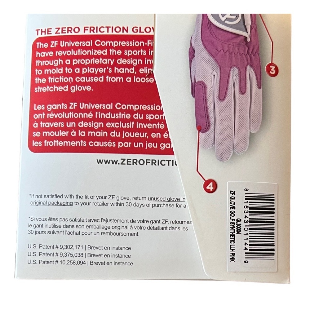 Zero Friction Golf Glove Women’s Left Hand Performance Universal Fit New - Picture 3 of 3